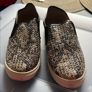 Steve Madden Metallic Studded Slip-On Sneakers in Black & Gold